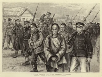 Japanese Troops Convoying Chinese Prisoners